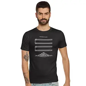 Tantra Sound of Silence Black - Men Round Neck Printed Tshirt (X-Large)