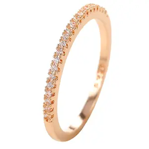 Peora American Diamond Studded Rose Gold Plated Finger Ring Fashion Wear Stylish Jewellery Gift for Girls & Women (PX8R129C-7)