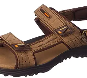 Woodland Men's Dubai Khaki Leather Sandal-9 UK (43 EU) (OGD 4175121)