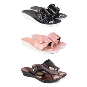 Women's Comfortable Sandal,Casual Lightweight Sandal for Everyday Wear | PCR-(3-COMBO)-1989-1988-1963-8