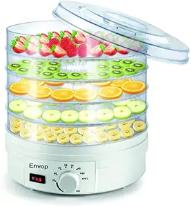 METRO IMPEX METRO IMPEX Plastic Electric Countertop Food Dehydrator with 5 Stackable Tray, Vegetable , fruits , flower etc .Preserver Jerky Maker, Food dying Machine (White)