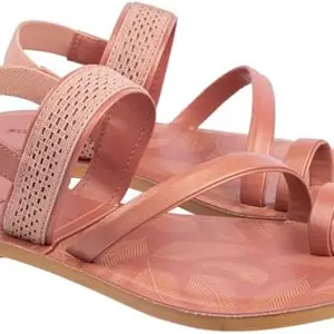 WALKAROO BLUE TYGA BT2705 Womens Fashion Sandals for Casual Wear & Regular Use - Peach
