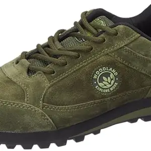 Woodland Men's Olive Green Leather Casual Shoes-8 UK (42 EU) (OGJ 4664022)