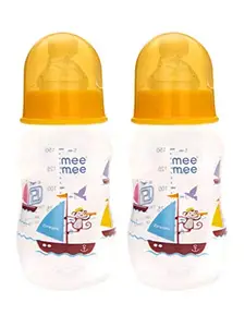 Mee Mee Premium Baby Feeding Bottle, Yellow (Pack of 2)