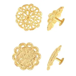 VFJ VIGHNAHARTA FASHION JEWELLERY Vighnaharta Golden Brass Studs Earrings For Women[VFJ1309-1311ERG]