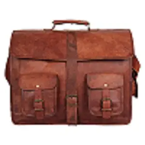 Znt bags Leather Messenger Bag - 15 Inch Briefcase Messenger Bag Brown Leather with Crossbody Shoulder Strap - Great Messenger Bag for Laptops, Business, Travel, or School