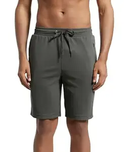 Jockey AM14 Men's Super Combed Cotton Rich Straight Fit Shorts with Zipper Pockets