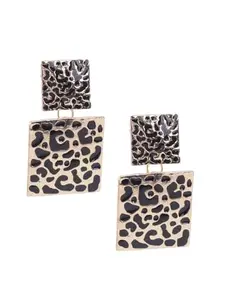 Adwitiya Collection Gold Plated Animal Print Drop Earrings|Trendy Stylish Earrings for Womens & Girls