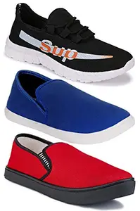 Axter Axter Multicolor Casual Sports Running Shoes for Men 8 UK (Pack of 3 Pair) (3A)_9164-1125-1140