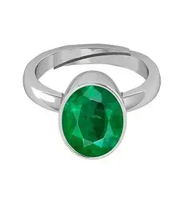 Natural Emerald 13.25 Ratti / 12.45 Carat Panna Adjustable Ring for Women's and Men's (Lab - Approved)