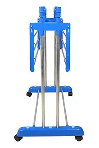 Vblue 1-Tier Cloth Drying Stand Double Pole M.S Carbon Steel, Plastic Floor Cloth Dryer Stand (Blue) Product