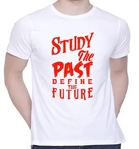 Graphic Printed T-Shirt for Unisex Motivational Quotes Tshirt | Casual Half Sleeve Round Neck T-Shirt | 100% Cotton | D00624-44 298 White