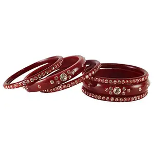 MAYA FASHION Red Stone Acrylic Bangle With Very Extra Large Size Elegant Extra Large Size Bangle | Perfect Fit for Plus Size banglesTrendy and Comfortable Fit for woman and girls | (Sku-ban1596)