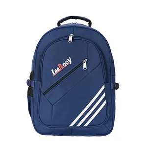 LeeRooy Canvas 34 LTR Blue School Backpack || School Bag || Laptop Backpack || Office Bag with 4 compartments for Boys and Girls