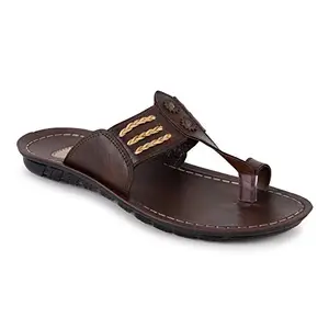 PU-SPM Men's Casual Daily Sandals and Floaters (Brown)