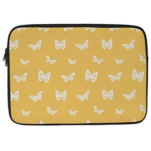 Crazyify Butterfly Printed Laptop Sleeve/Laptop Case Cover/Laptop Bag 14 inch with Shockproof & Waterproof Linen On All Inner Sides | MacBook/Laptop Sleeve for Men & Women