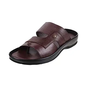 Metro Mens Leather Wine Slippers (Size (6 UK (40 EU))