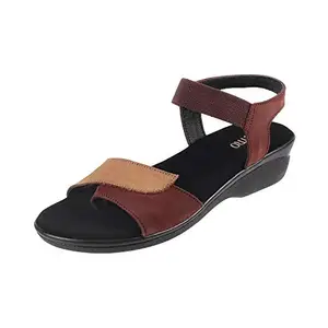 Metro Women Brown Leather Flats Back Strap Sandals UK/8.5 EU/42 (33-526)