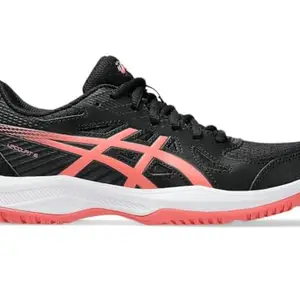 ASICS Womens UPCOURT 6 Black/Papaya Badminton Shoes - 3 UK (1072A107.002)