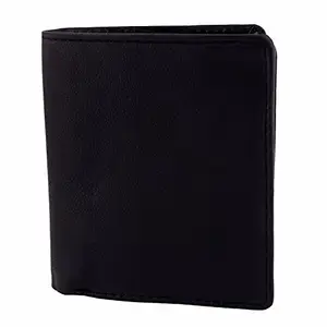 ZINT Men’S Wallet Genuine Leather Bifold Credit Card Holder Black Coin Photo ID Purse