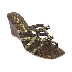 Catwalk Women Stylised Open Back Platforms | For Women & Girls (BRONZE, 5 UK)