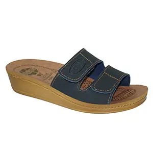 inblu Stylish Fashion Sandal/Slipper for Women | Comfortable | Lightweight | Anti Skid | Casual Office Footwear (WO06_Blue_40)