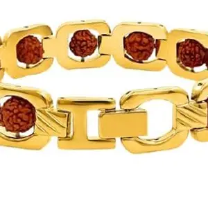 Bhumi Creation Gold Plated Brass Rudraksha Bracelet for Women
