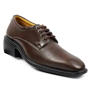 fasczo-Men's Office Wear Formal Lace-up Shoes Brown