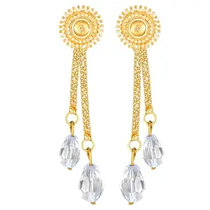 VFJ VIGHNAHARTA FASHION JEWELLERY Vighnaharta Removable Studs 1 pair Stud 2 chain drop earring for women and Girls[VFJ2183-2411-1986ERG]