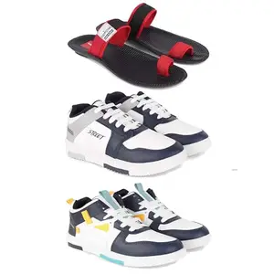 DRACKFOOT Men's Sports Shoes | Lightweight Stylish & Easy to Wear for Men'sGR-SPO-(3-Combo)-3133-1075-1074-8 Multicolor