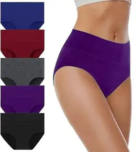 DIVING DEEP Panty for Women |Panties for Girl | Women’s Cotton High-Waist Panties – Full Coverage, Breathable & Stretchable Hipster Briefs (Pack of 5)