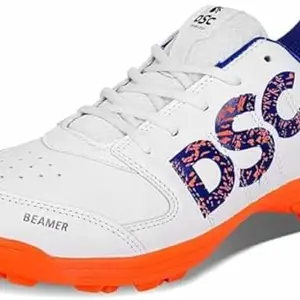 DSC Boys Beamer Cricket Shoes (Fluro Orange, White, 2 UK)