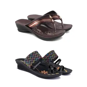 Women's Comfortable Sandal,Casual Lightweight Sandal for Everyday Wear | (Combo 2)-1955-1952-8