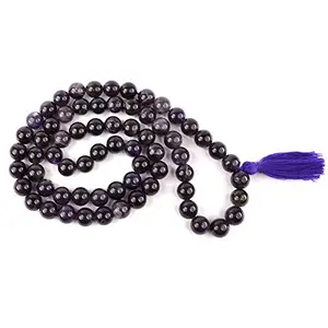Reiki Crystal Products Natural Amethyst Mala Crystal Stone 10 mm Round Beads Mala (Color : Purple)