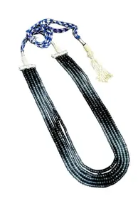 Hithara Harmony: The Jewel-Toned 5-Layer Cascade Necklace (Navy Blue)