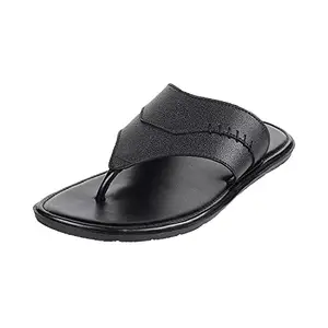 Mochi Men's Black Faux Leather Comfy Stylish Sandals UK/10 EU/44 (16-469)