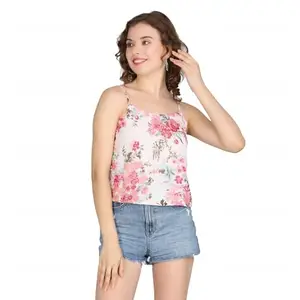 NYX CLOSET Women's Floral Print Cami Tank Top Sleeveless Blouse with Spaghetti Strap Cami Tops for Women