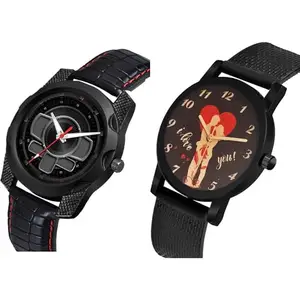 Neutron Present Analog Black Color Dial Boys Watch - S108-BRM9 (Pack of 2)
