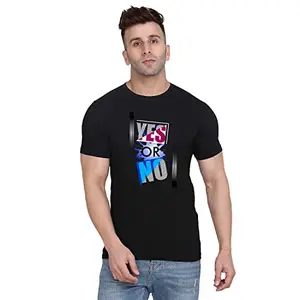 Men's Round Neck T-Shirt | Comfortable & Stylish Men's T-Shirt Idea for Gym, Sports, Casual Outings, or Lounge Wear - Small Black