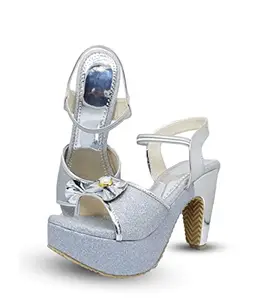 MONAQI Heels Sandal for Women Chunky Heel Pump Sandals Party Wedding Strappy Buckle Sandals