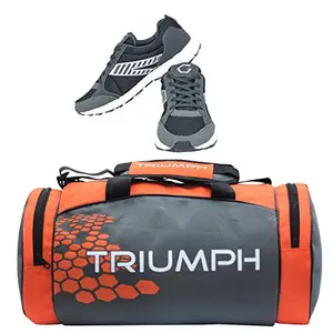 Gowin Nx-2 Black/Grey Size-7 With Triumph Gym Bag Rounder-1 Pro-66 Grey/Orange