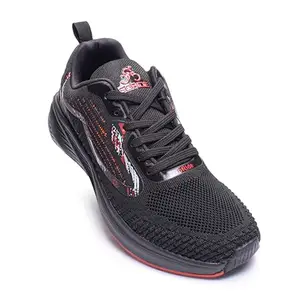 Go Ride Flying Black Sports Running Shoes for Men (Size 9 UK/Ind)