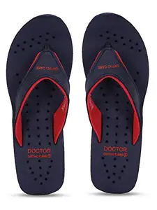 DOCTOR EXTRA SOFT Chappal Care Orthopaedic and Diabetic Comfort Doctor Flip-Flop and House Slipper's For Women's OR-D-18-Navy Red-6 UK