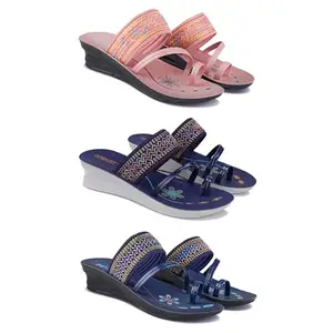 Women's Comfortable Sandal,Casual Lightweight Sandal for Everyday Wear for women's(GR-(COMBO-3)-1950-1947-1953-8)