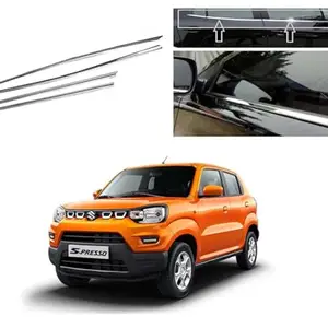 ROSHNEER Car Window Lower Garnish Stainless Steel Chrome Finish Exterior Compatible for Maruti SPRESSO Model Set of 4 PCS