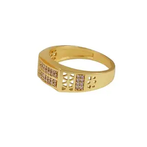 Stylish Men's Designer Ring Diamond Gold Ring For Men Ring/Gold Ring||JEWELRYRING-294-21