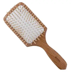 ROOTS Wooden Hair Brush | Soft Rounded Tips | Prevent Scalp Scraping & Cuticle Damage | For All Hair Types | For Men & Women | Length 9.76 Inch, Model No - WPP-BW