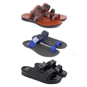DRACKFOOT Men's Sandals | Lightweight Wear| Stylish & Easy to Wear For Men's GR-SAN-(3-COMBO)-3151-3134-3115-8