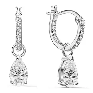Peora American Diamond Studded Silver Plated Drop Earrings Fashion Stylish Jewellry Gift For Girls & Women (PX8E81)