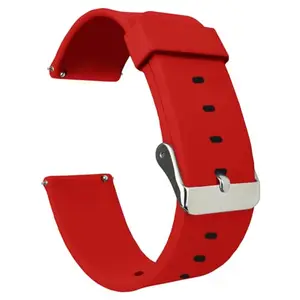 ACM Watch Strap Silicone Belt 22mm compatible with Ptron Reflect Flash Smartwatch Casual Classic Band Red